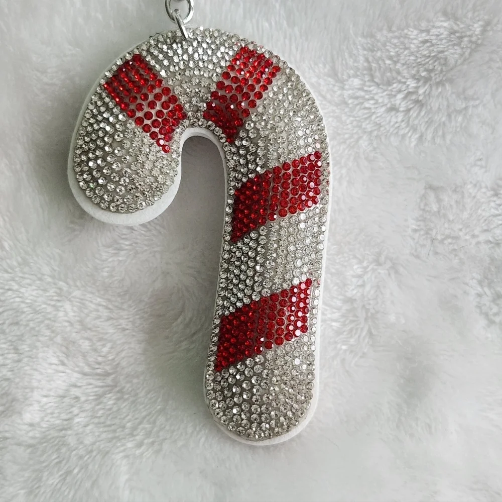 Christmas Tree, Reindeer, and Candy Cane Festive Keychain Set Bag Charm